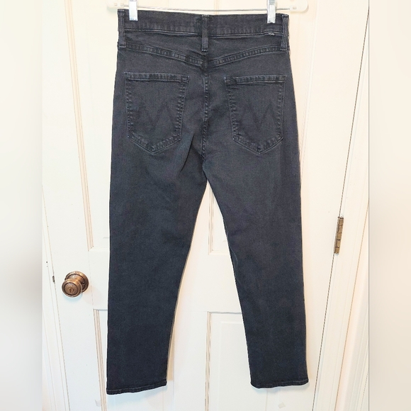 MOTHER High Waisted Ryder Ankle Jean "I’m Not Guilty" Black Wash, Size 28 - Picture 3 of 12